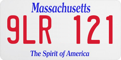 MA license plate 9LR121
