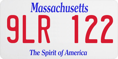 MA license plate 9LR122