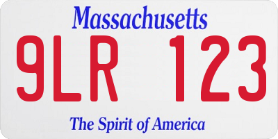 MA license plate 9LR123
