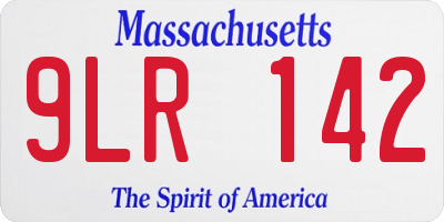 MA license plate 9LR142