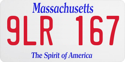 MA license plate 9LR167