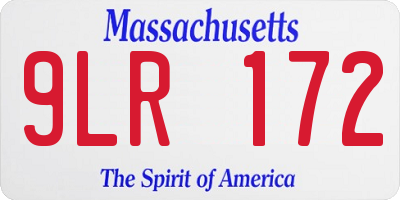 MA license plate 9LR172