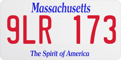 MA license plate 9LR173
