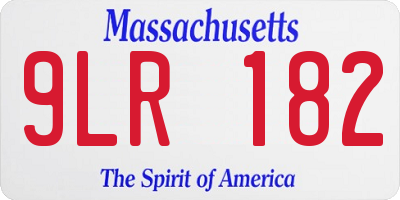 MA license plate 9LR182