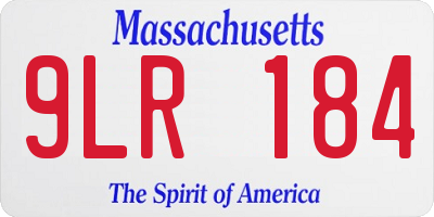 MA license plate 9LR184
