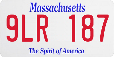 MA license plate 9LR187