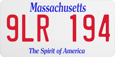 MA license plate 9LR194