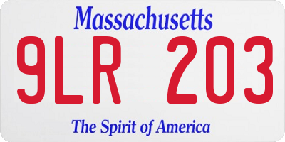 MA license plate 9LR203