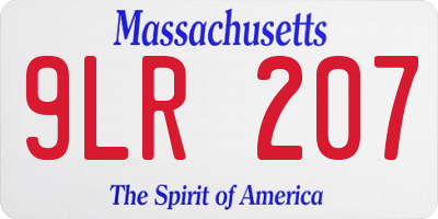 MA license plate 9LR207