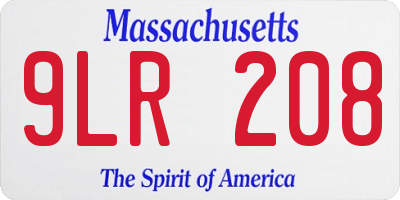 MA license plate 9LR208
