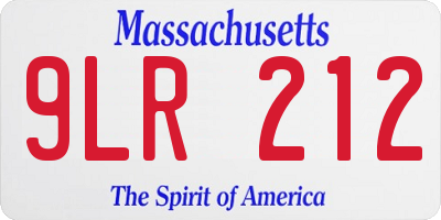 MA license plate 9LR212