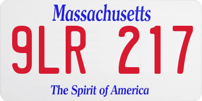MA license plate 9LR217