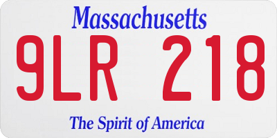 MA license plate 9LR218