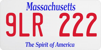 MA license plate 9LR222