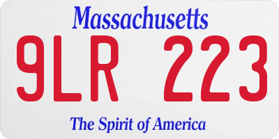 MA license plate 9LR223