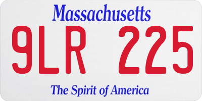 MA license plate 9LR225
