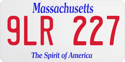 MA license plate 9LR227