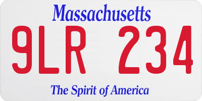 MA license plate 9LR234