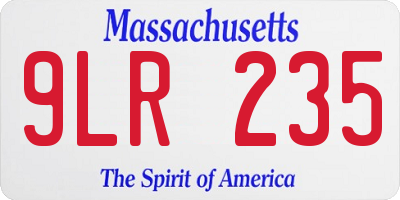 MA license plate 9LR235