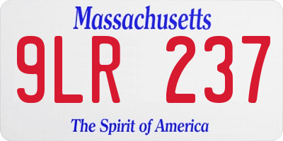 MA license plate 9LR237