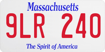 MA license plate 9LR240