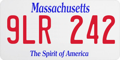 MA license plate 9LR242