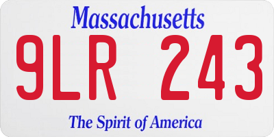 MA license plate 9LR243