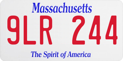 MA license plate 9LR244