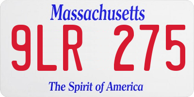 MA license plate 9LR275