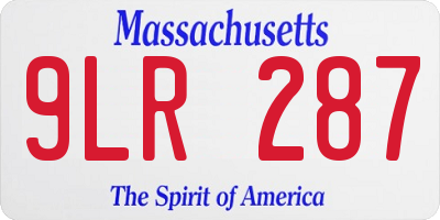 MA license plate 9LR287