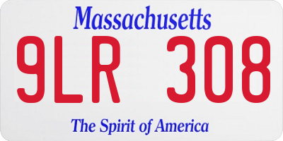 MA license plate 9LR308