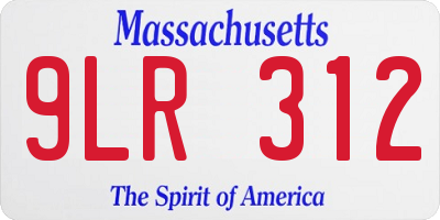 MA license plate 9LR312