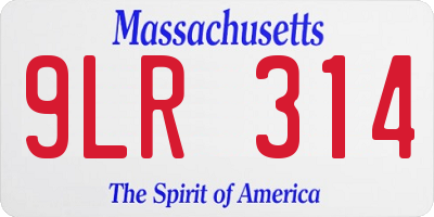 MA license plate 9LR314