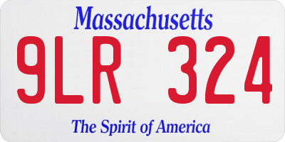 MA license plate 9LR324