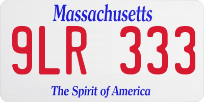 MA license plate 9LR333