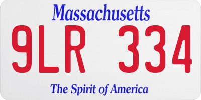 MA license plate 9LR334