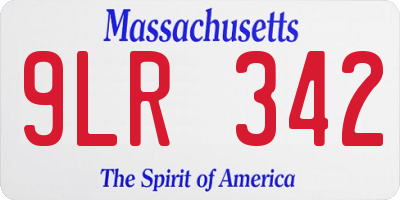 MA license plate 9LR342