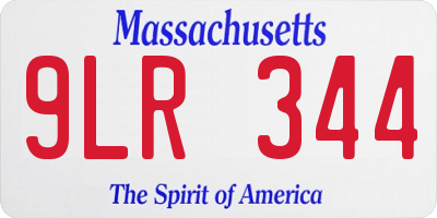 MA license plate 9LR344