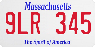 MA license plate 9LR345
