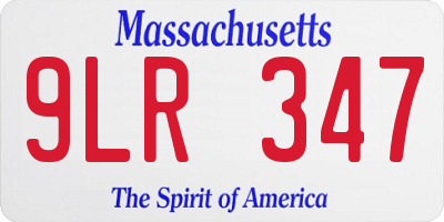 MA license plate 9LR347