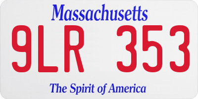 MA license plate 9LR353