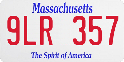 MA license plate 9LR357