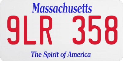 MA license plate 9LR358