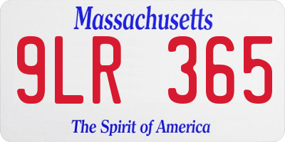 MA license plate 9LR365