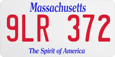 MA license plate 9LR372