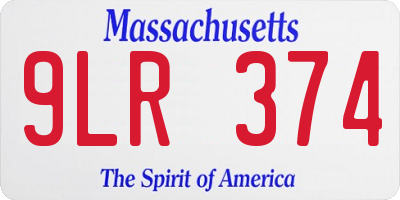 MA license plate 9LR374