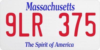 MA license plate 9LR375