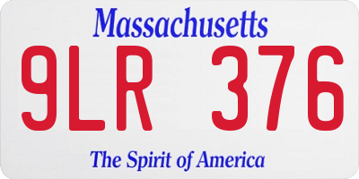 MA license plate 9LR376
