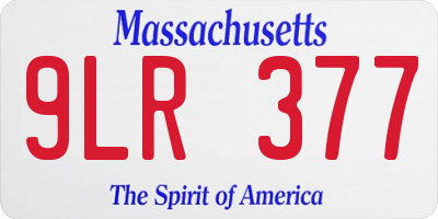 MA license plate 9LR377