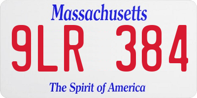 MA license plate 9LR384